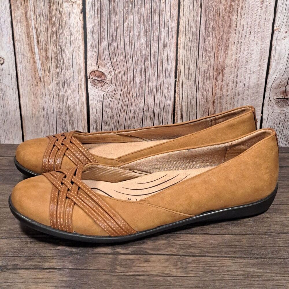 Lifestride Nova Ballet Flats Active Arch Soft System Tan Womens Size 10 W (NWOB)